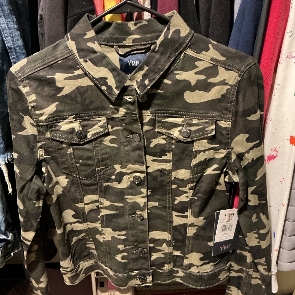 YMI Camo Jacket with Button-Up Design